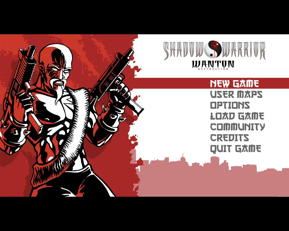 Shadow Warrior Classic Redux (Windows) screenshot: Wanton Destruction main menu