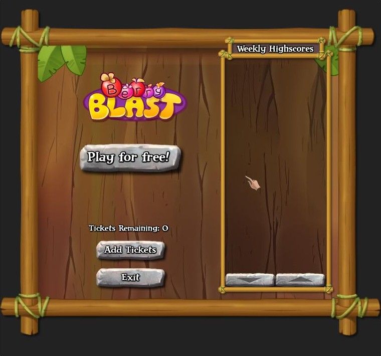 My Tribe (Browser) screenshot: Starting the mini-game, Berry Blast.