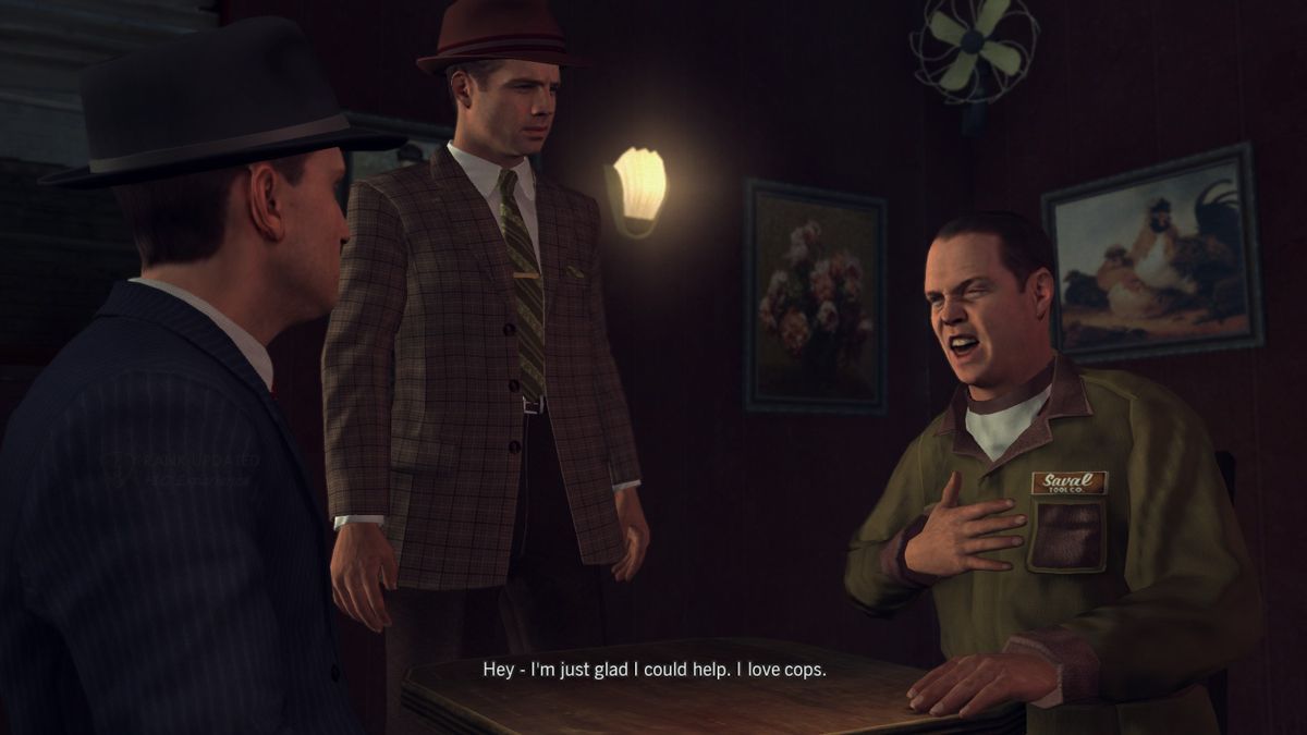 L.A. Noire: The Complete Edition (Windows) screenshot: Though being right in the middle of uncanny valley, the animation and face capture systems leave other games in the dust.