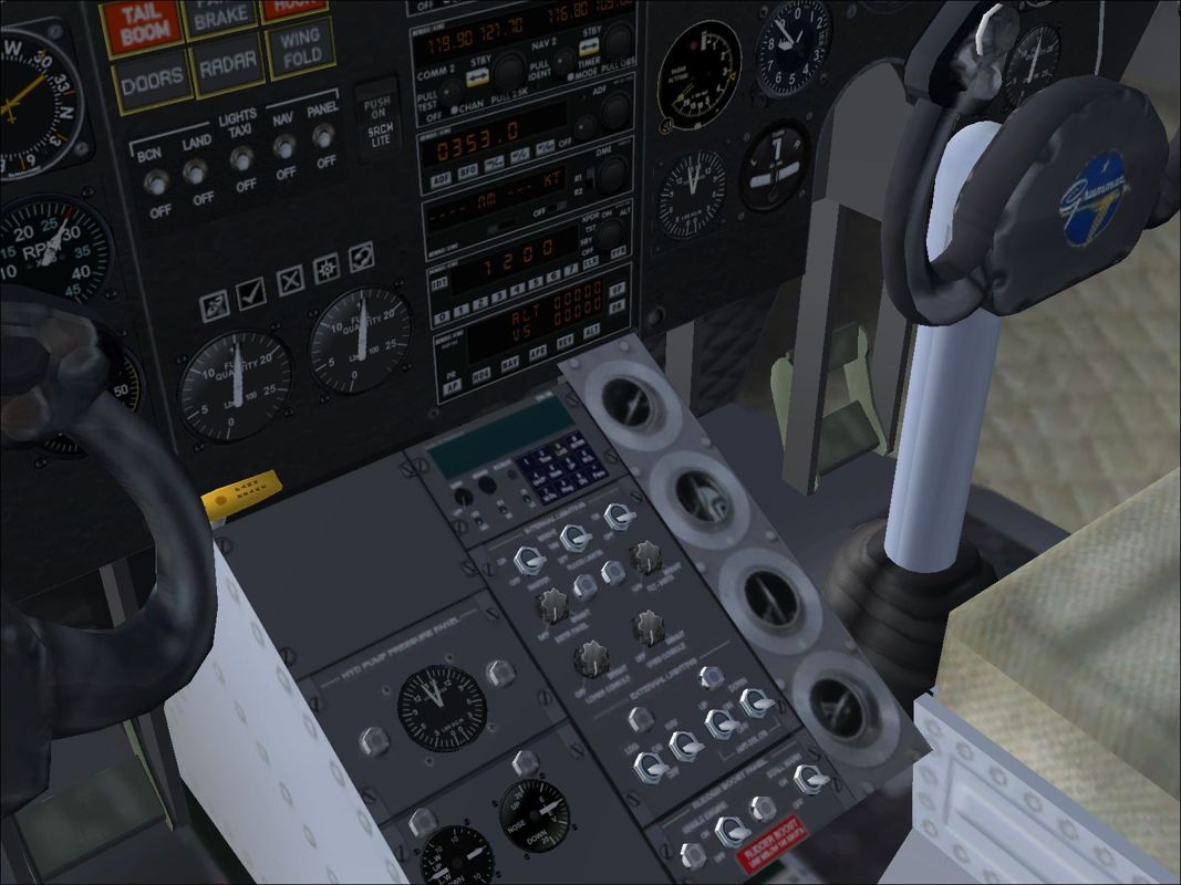 Combat Collectors: Second Edition (Windows) screenshot: A virtual cockpit view in the S-2E Tracker.