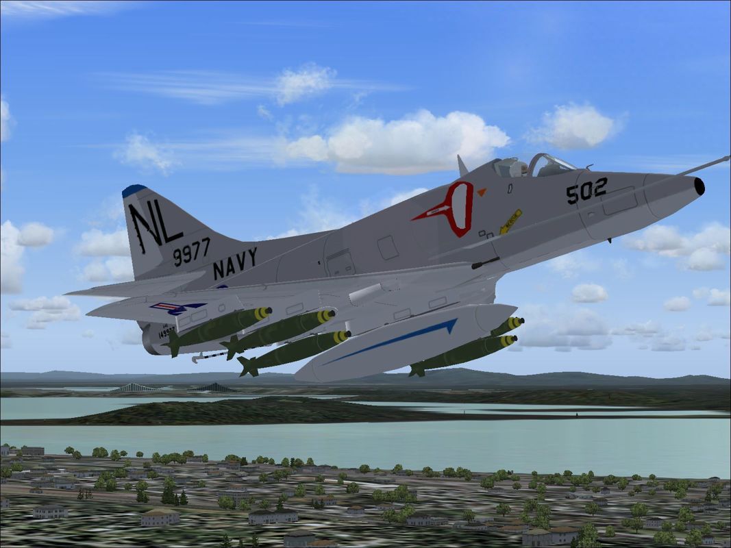 Combat Collectors: Second Edition (Windows) screenshot: The A4-E Skyhawk in flight
