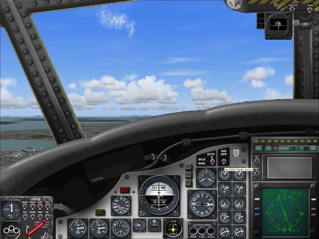 Combat Collectors: Second Edition (Windows) screenshot: The E-2C Hawkeye standard cockpit.