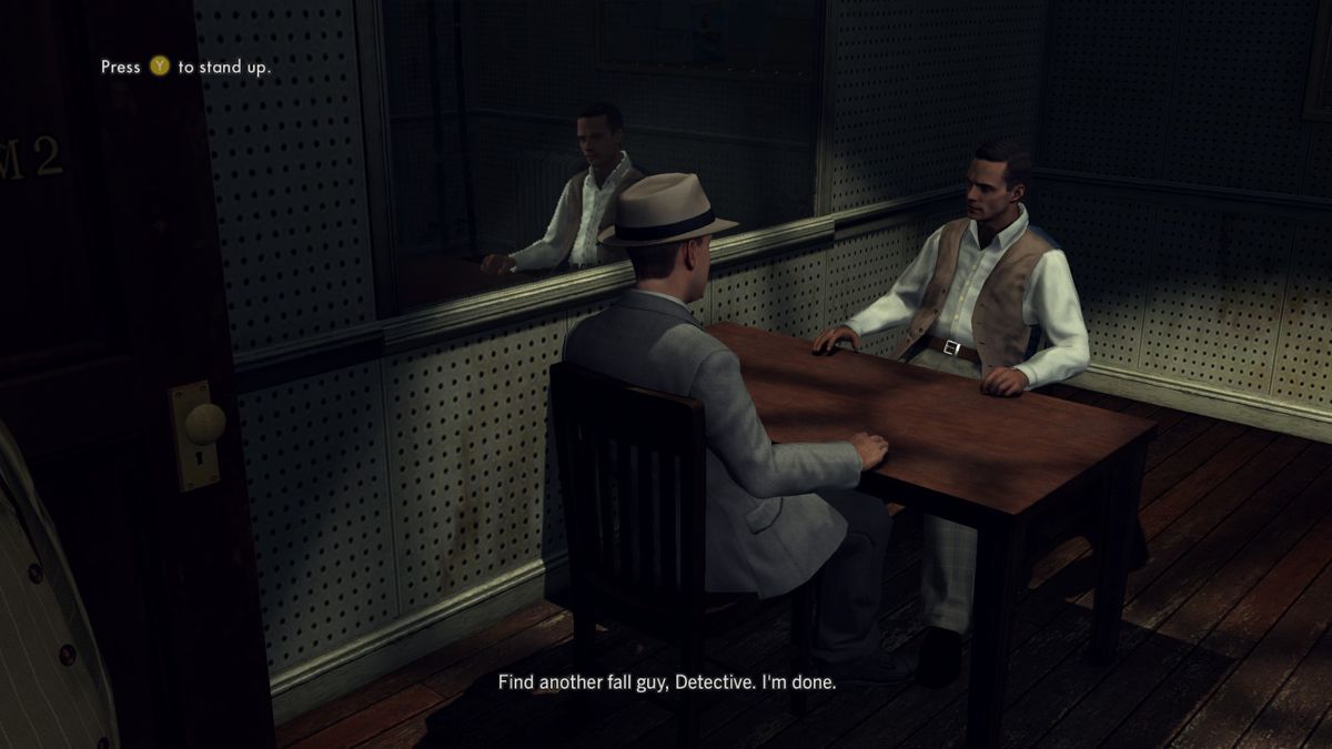 L.A. Noire: The Complete Edition (Windows) screenshot: Not all interrogations bring the desired result.