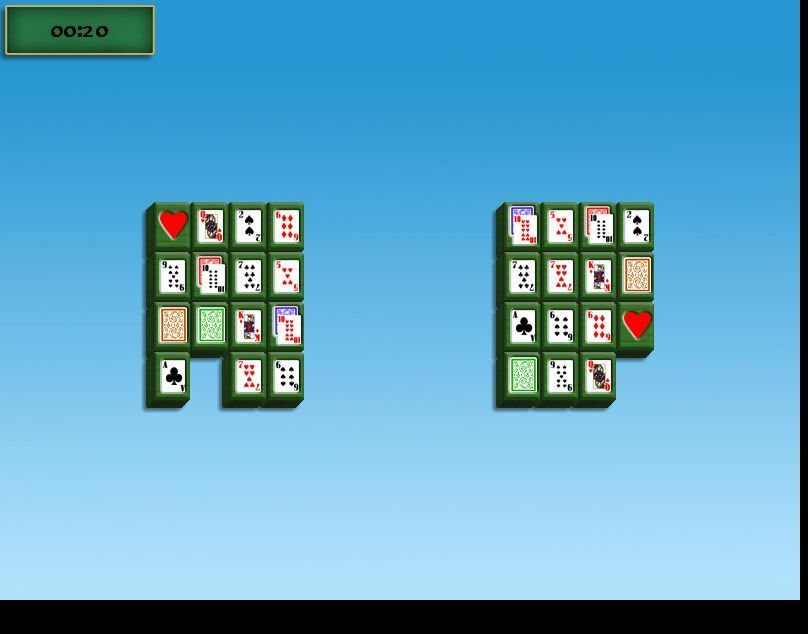 Ultimate Mahjongg 15 (Windows) screenshot: The Slider puzzle. The player must arrange the tiles on the left to match those on the right