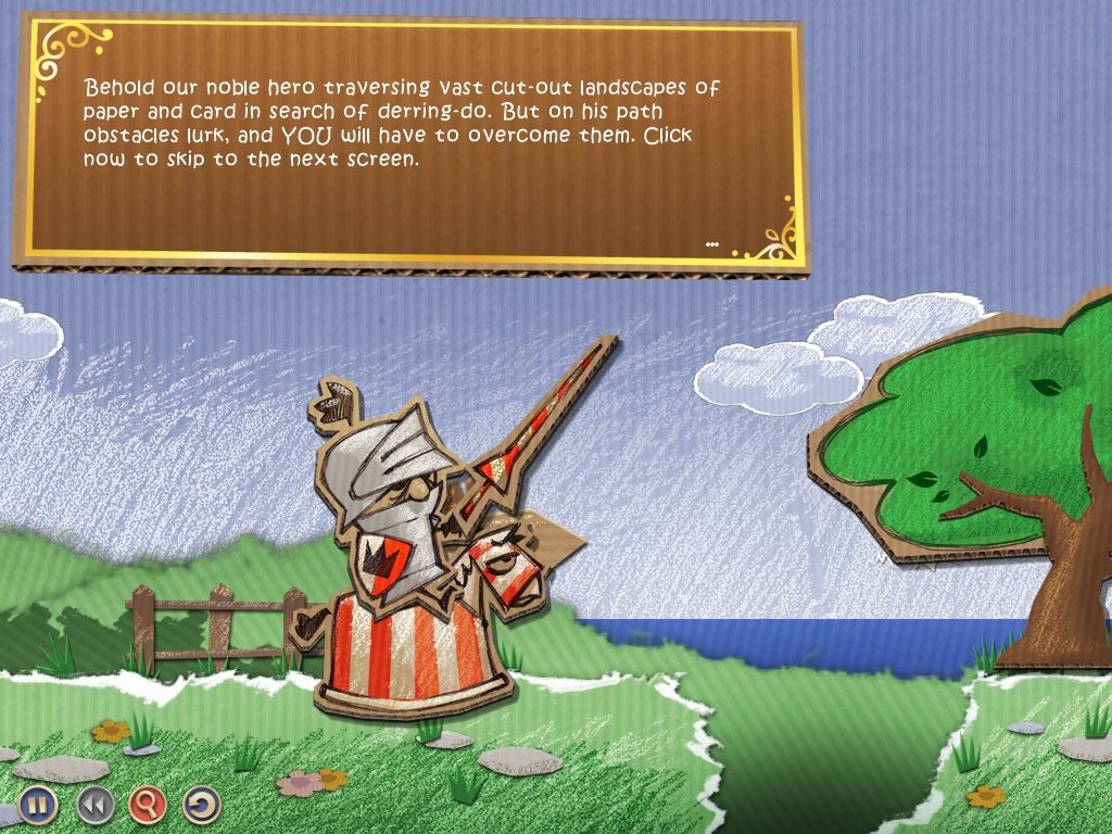Cardboard Castle (Windows) screenshot: The tutorial starts off really holding your hand