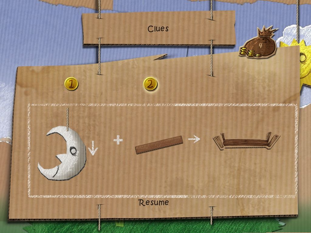 Cardboard Castle (Windows) screenshot: You can buy clues with soveriegns found in the game if you get stuck