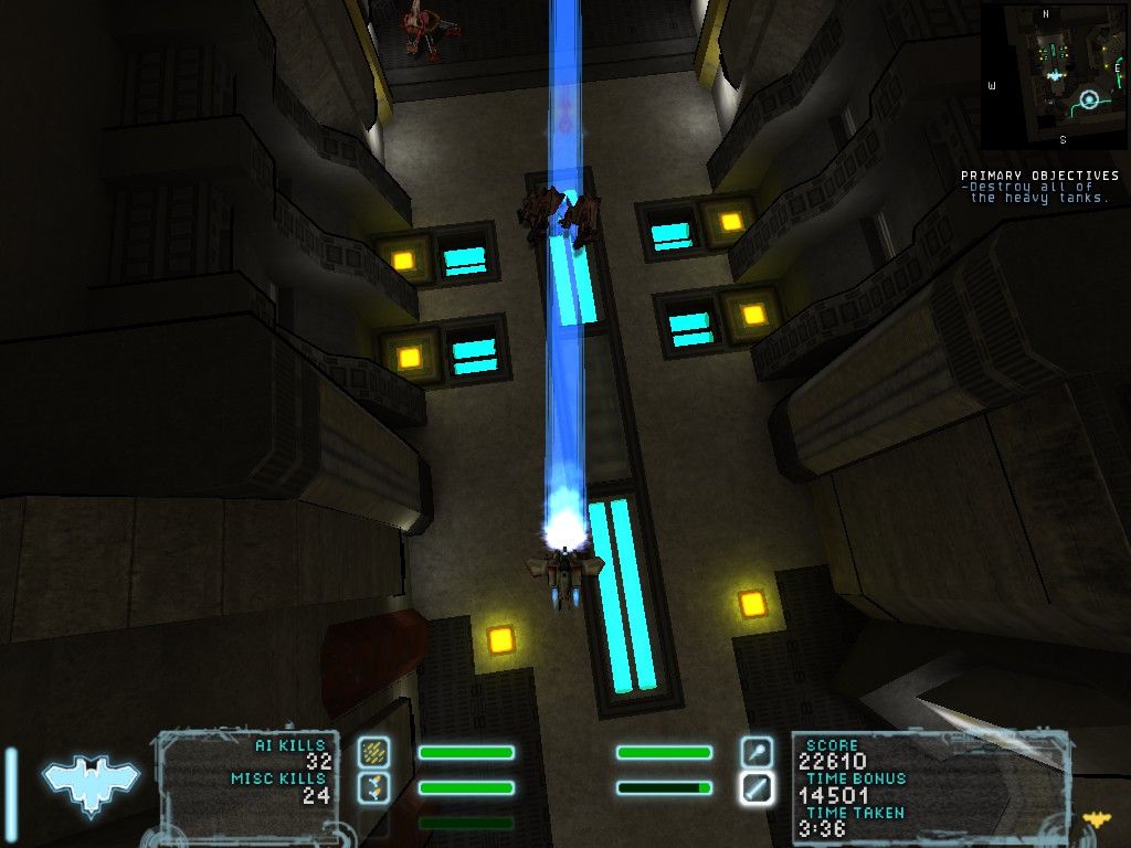 Steel Storm: Burning Retribution (Windows) screenshot: The secondary beam weapon.