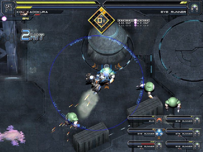 Baldr Sky Dive1: Lost Memory (Windows) screenshot: Heated indoor battle