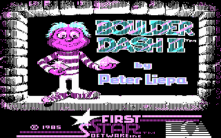 Super Boulder Dash (PC Booter) screenshot: Boulder Dash II: title screen (CGA)