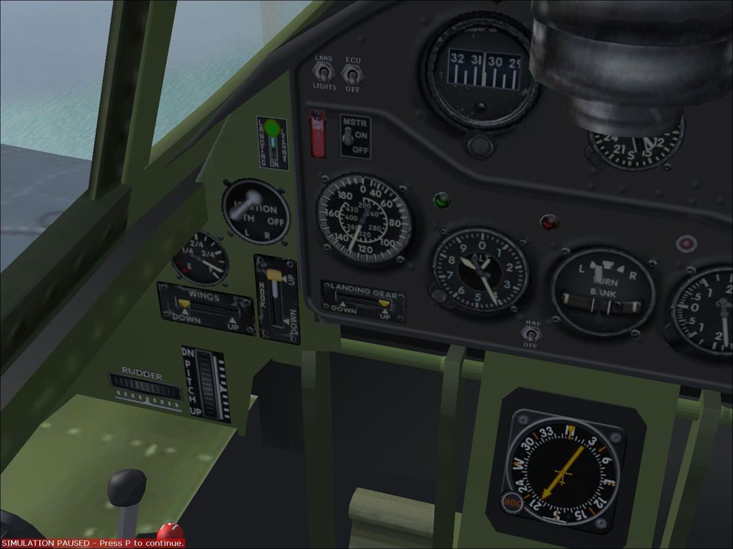 Combat Collectors: Second Edition (Windows) screenshot: Ahead and left in the Wildcat's virtual cockpit.