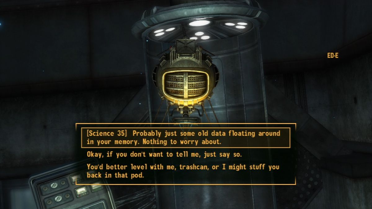 Fallout: New Vegas - Lonesome Road (PlayStation 3) screenshot: It is advised to have some serious science knowledge prior to starting this mission, it'll come in very handy.