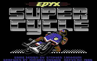 Super Cycle (Commodore 64) screenshot: Title screen