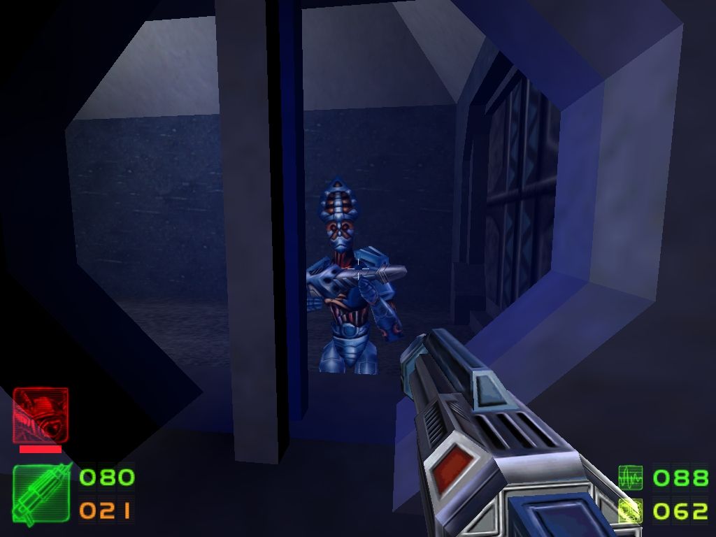 Skout (Windows) screenshot: An alien Kybernoid soldier, a recurring enemy in the game.