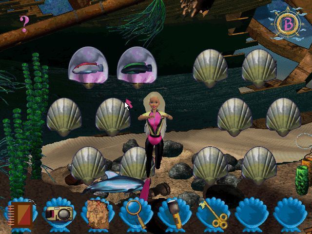 Adventures with Barbie: Ocean Discovery (Windows) screenshot: The fish matching puzzle. Every two or three matches the fish swap places