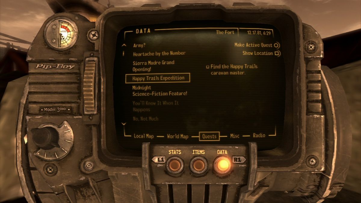 Fallout: New Vegas - Honest Hearts (PlayStation 3) screenshot: Find Happy Trails caravan master if you want to undertake this mission.