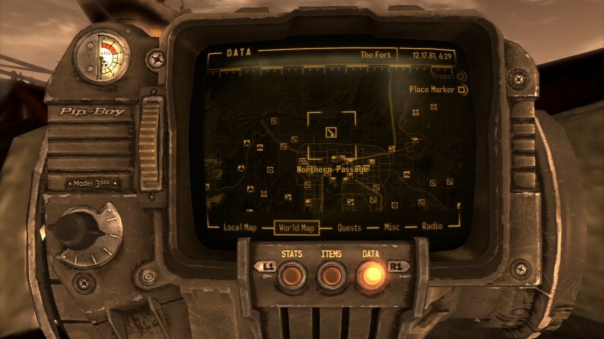 Fallout: New Vegas - Honest Hearts (PlayStation 3) screenshot: Mission location on a FNV world map.