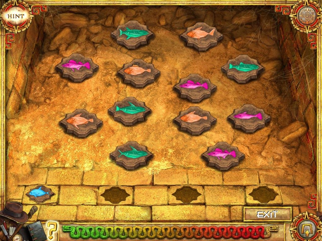 Joan Jade and the Gates of Xibalba (iPad) screenshot: Temple Chamber left matching puzzle