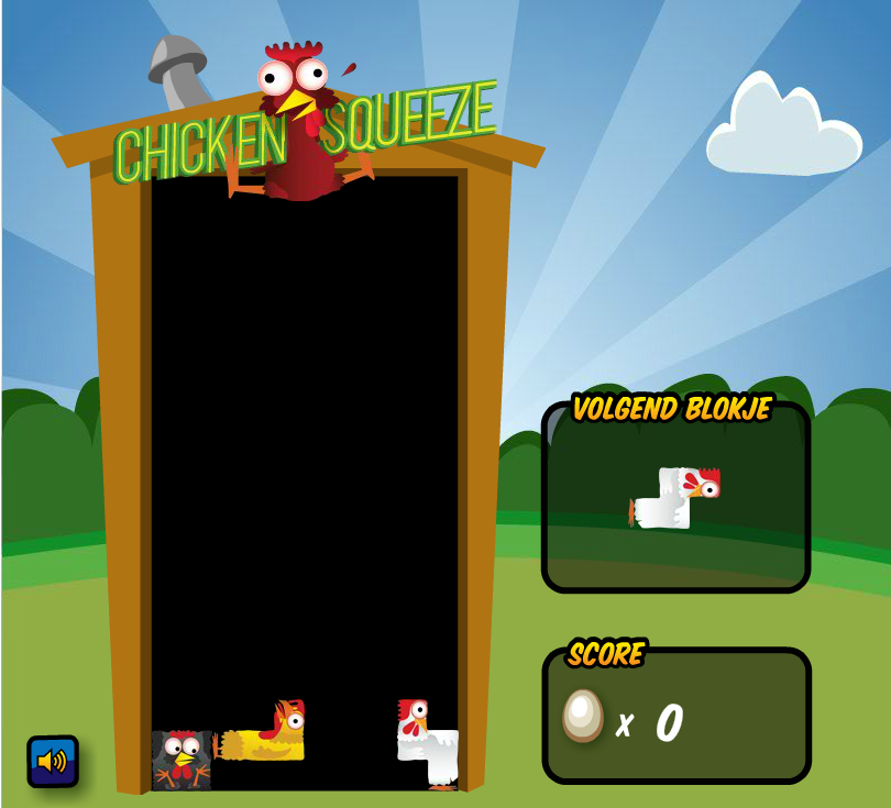 Chicken Squeeze (Browser) screenshot: Starting the game