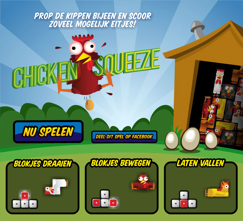 Chicken Squeeze (Browser) screenshot: Starting screen