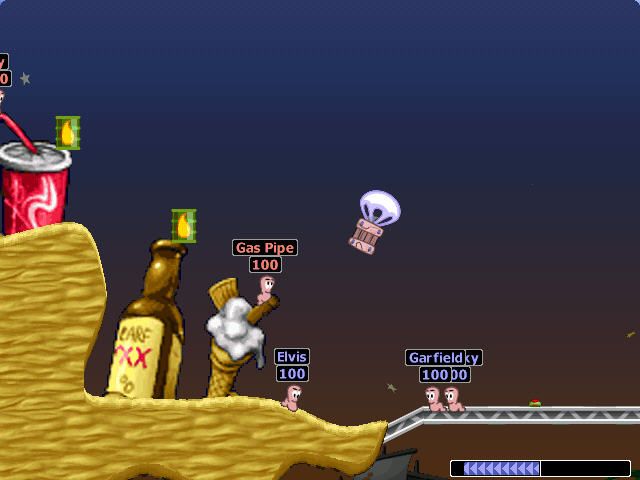 Worms: Armageddon (Windows) screenshot: Somebody will be happy. A gift? It's not Christmas!
