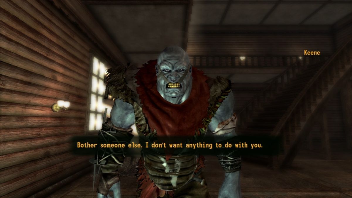 Fallout: New Vegas (PlayStation 3) screenshot: Jacobstown is a safe haven for mutants, but that doesn't make all of them any more friendly.