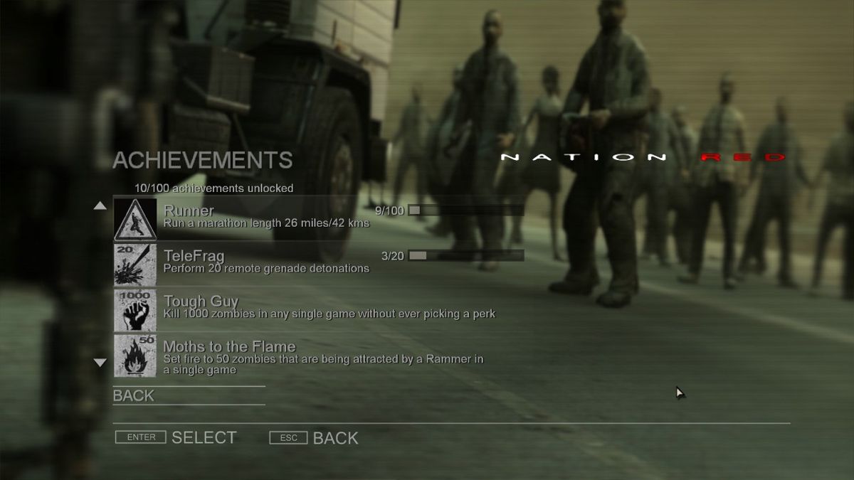 Nation Red (Windows) screenshot: Check out your achievements.