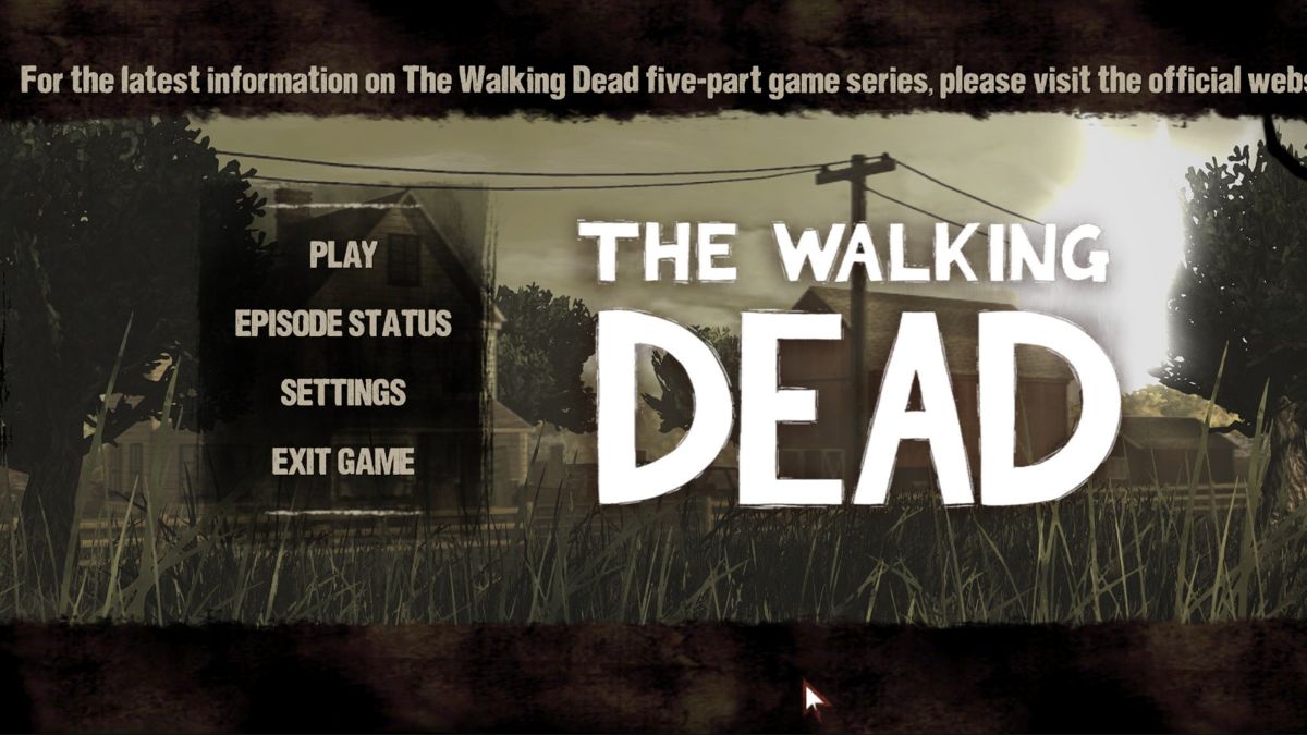The Walking Dead (Windows) screenshot: Main menu