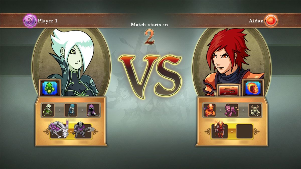 Might & Magic: Clash of Heroes (Windows) screenshot: Another battle: Fiona versus Aidan