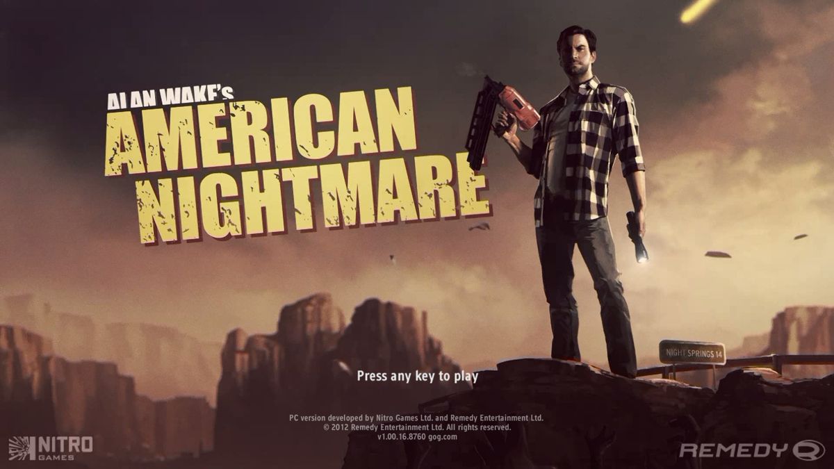 Alan Wake's American Nightmare (Windows) screenshot: Main title.