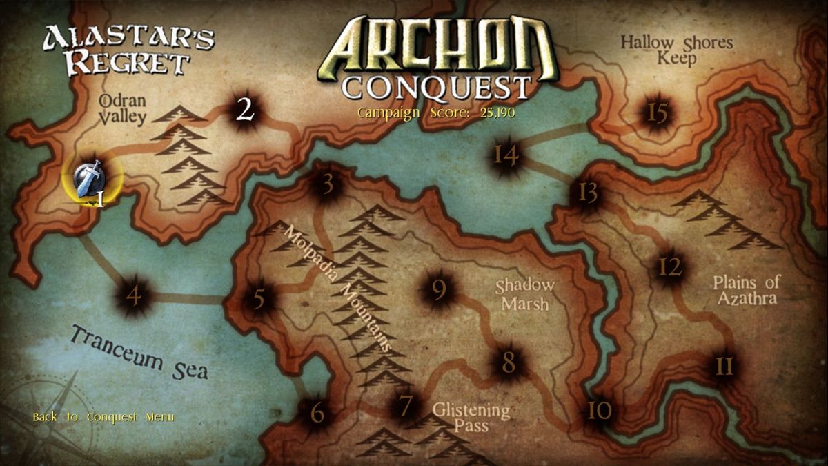Archon Classic (Windows) screenshot: One of the campaign maps.