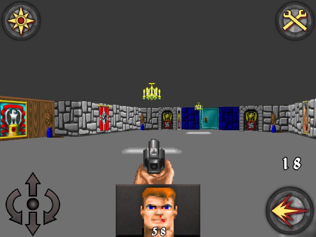 Wolfenstein 3D (iPad) screenshot: Yep! This looks like the place alright.
