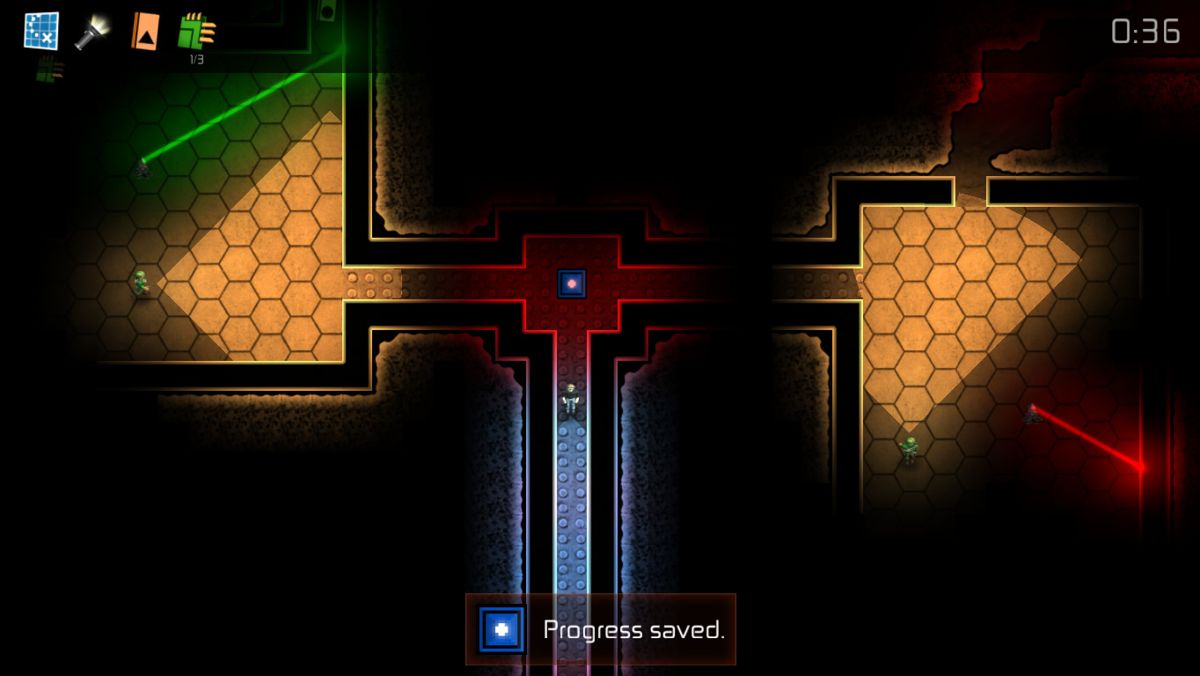 Dynamite Jack (Windows) screenshot: A level with rotating lasers
