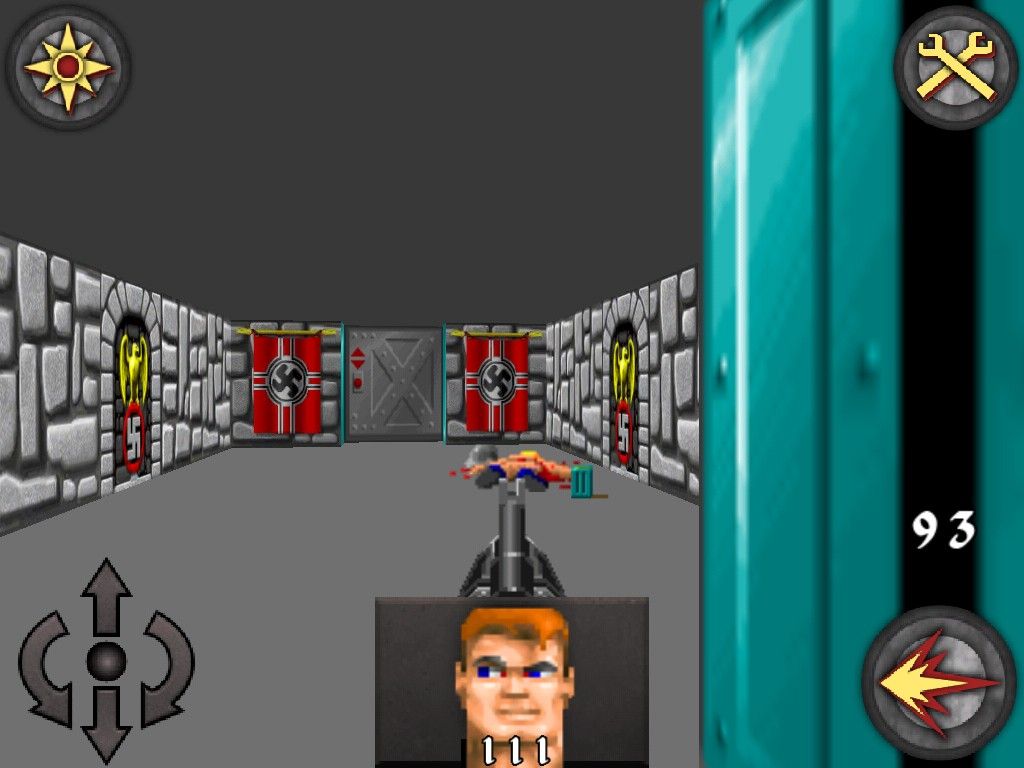 Wolfenstein 3D (iPad) screenshot: Nearing the level exit