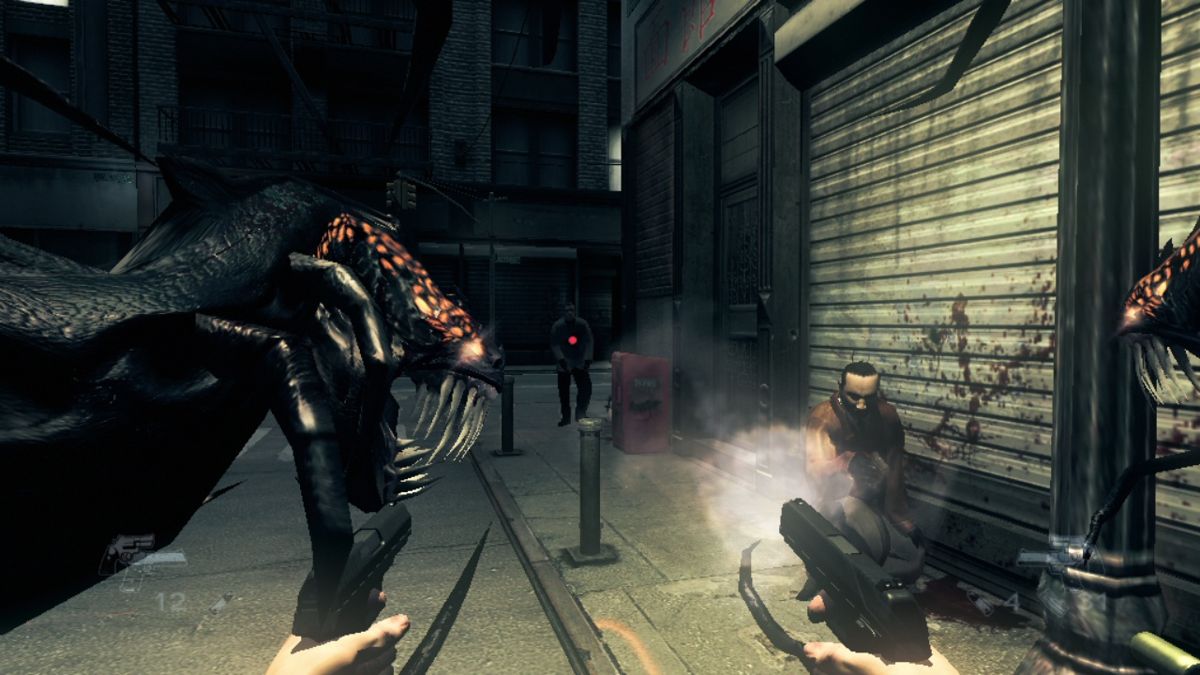 The Darkness (PlayStation 3) screenshot: Shootout in Chinatown