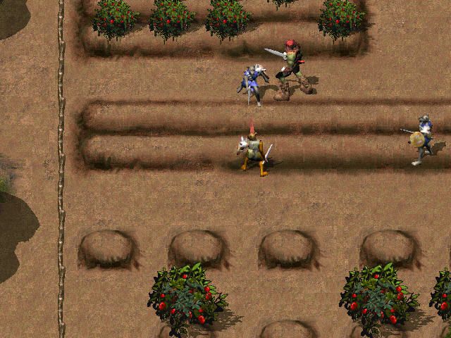 Corum III: Chaotic Magic (Windows) screenshot: Battle in a rural area
