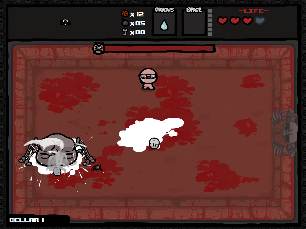 The Binding of Isaac: Wrath of the Lamb (Windows) screenshot: Widow is one of the new spider-themed bosses.