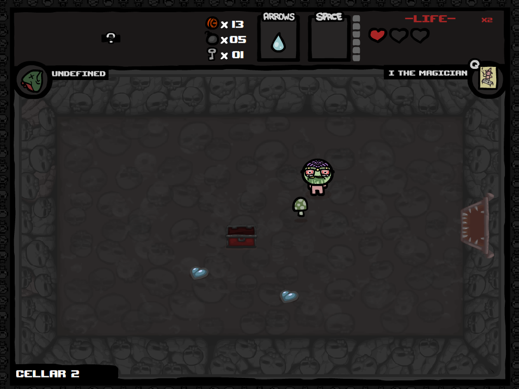 The Binding of Isaac: Wrath of the Lamb (Windows) screenshot: To enter this room you need to suffer some damage, but it contains special chests.