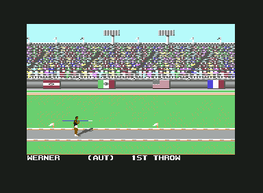 Summer Games II (Commodore 64) screenshot: Javelin