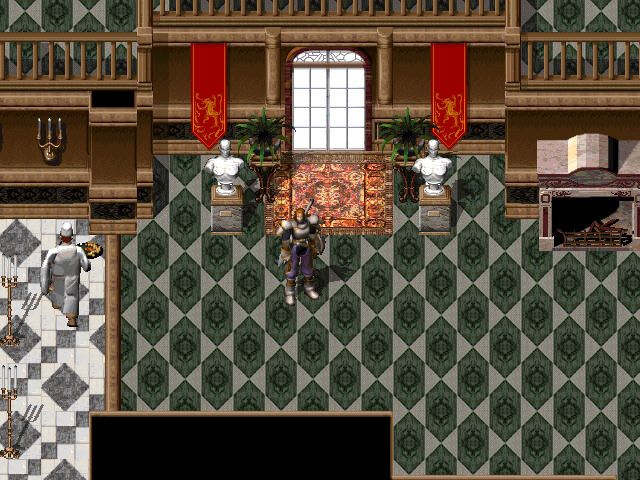 Corum III: Chaotic Magic (Windows) screenshot: Rich people live here. Note the wandering cook to the left