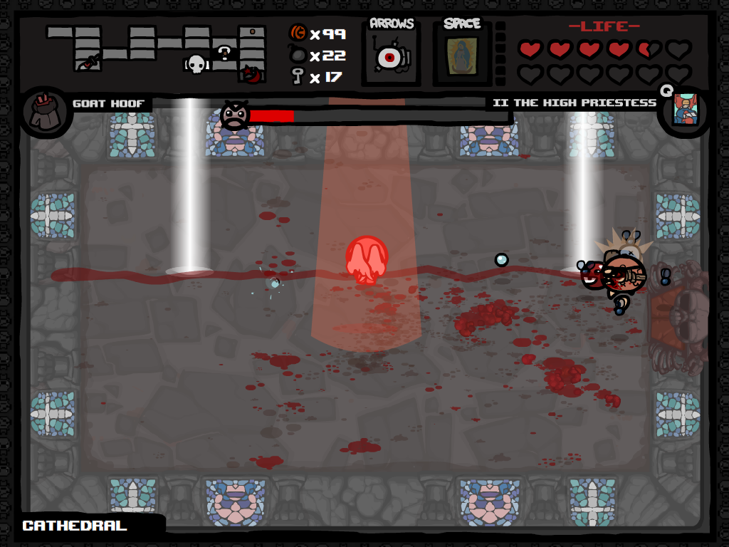 The Binding of Isaac: Wrath of the Lamb (Windows) screenshot: Isaac has now become the final boss.