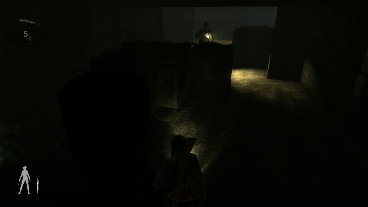 Velvet Assassin (Xbox 360) screenshot: Some guards carry flashlight and can spot you in the dark.