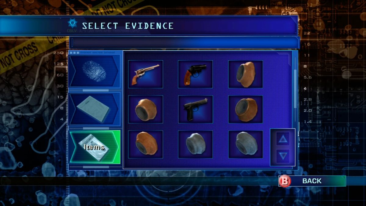 CSI: Crime Scene Investigation - Hard Evidence (Xbox 360) screenshot: There's a lot of evidence to be processed.