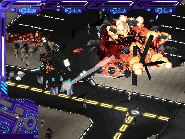 Syndicate Wars (DOS) screenshot: Fireworks