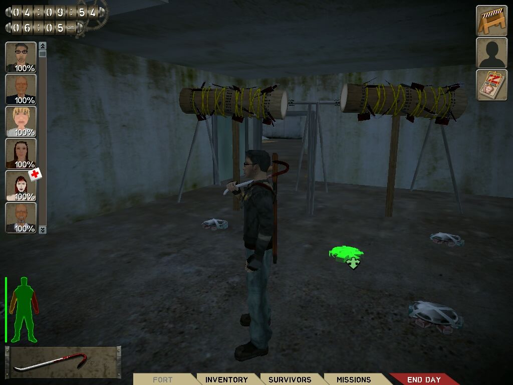 Fort Zombie (Windows) screenshot: Setting up a trap