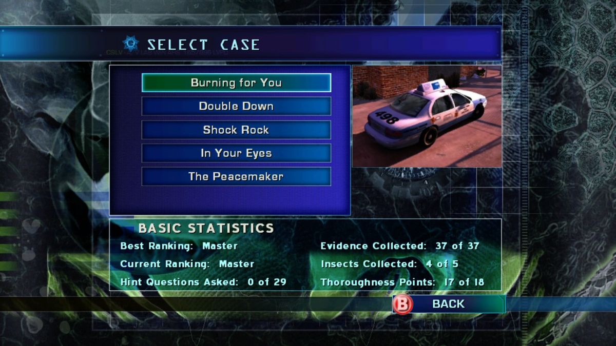 CSI: Crime Scene Investigation - Hard Evidence (Xbox 360) screenshot: Grissom will review you after each case, and based on your score you'll be granted access to unlockable bonus items.