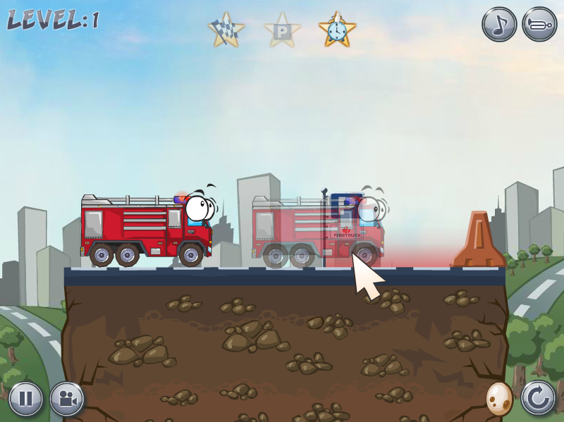 Car Toons (Browser) screenshot: Click the truck to start the engine and then once more to stop it.