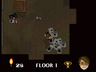 Haunted House (Windows) screenshot: Items are scattered on the floor.