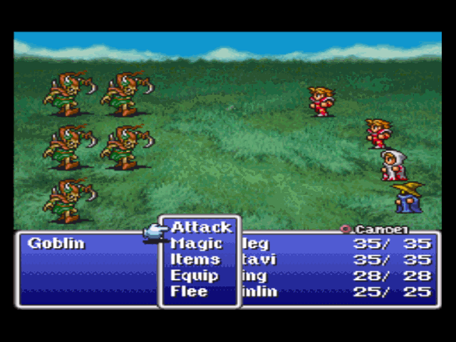 Final Fantasy Origins (PlayStation) screenshot: Final Fantasy: regular battle