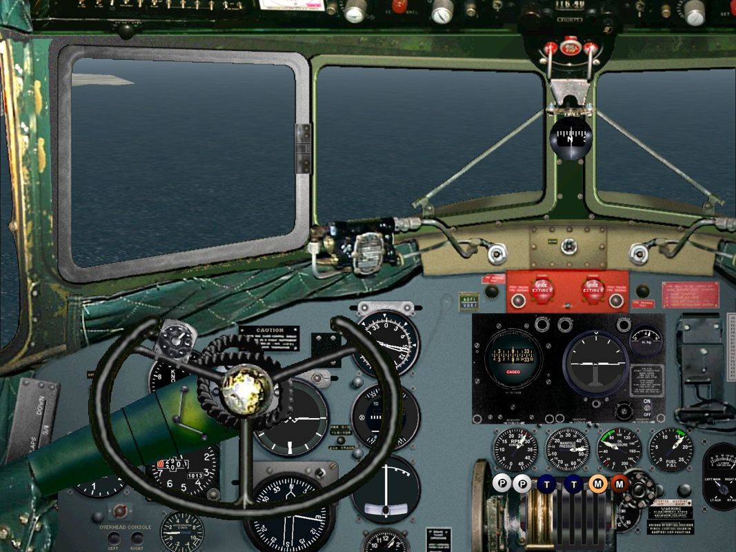 Battle of Britain: Memorial Flight (Windows) screenshot: The Dakota cockpit. Microsoft Flight Simulator 2000 was used for this screen shot