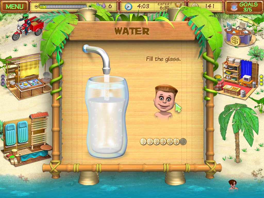 Beach Party Craze (Windows) screenshot: Serving drinks